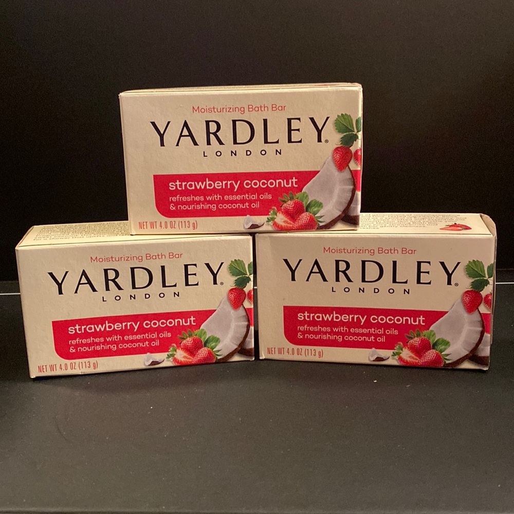 Lot of 3 Yardley London Strawberry Coconut Bath Bar